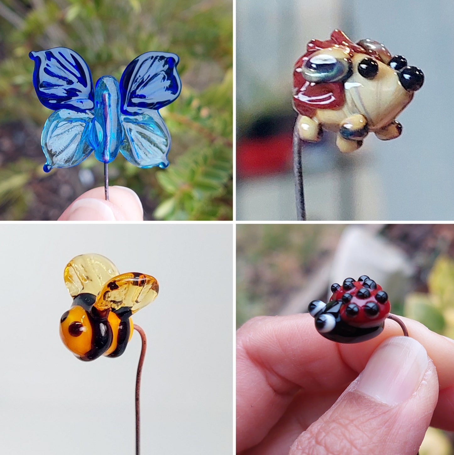 NEW!! Glass Art - Garden Friends