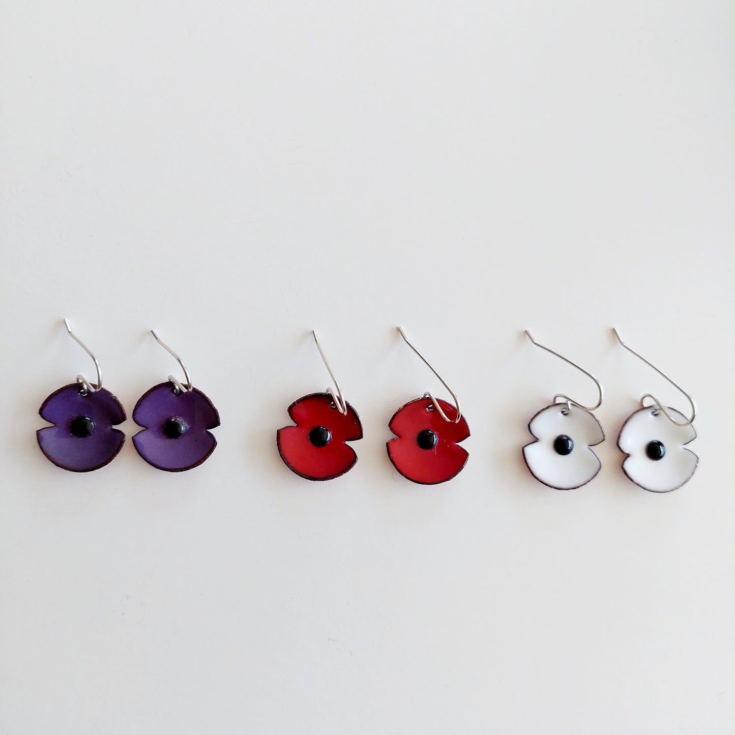 BESTSELLER!! Anzac Range - Red Enamel Poppy Earrings