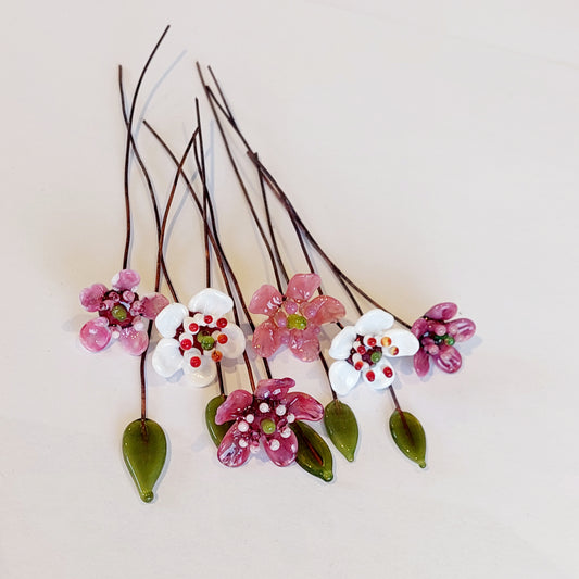 NEW!! Glass Art - Native Flora: Manuka Single Stems