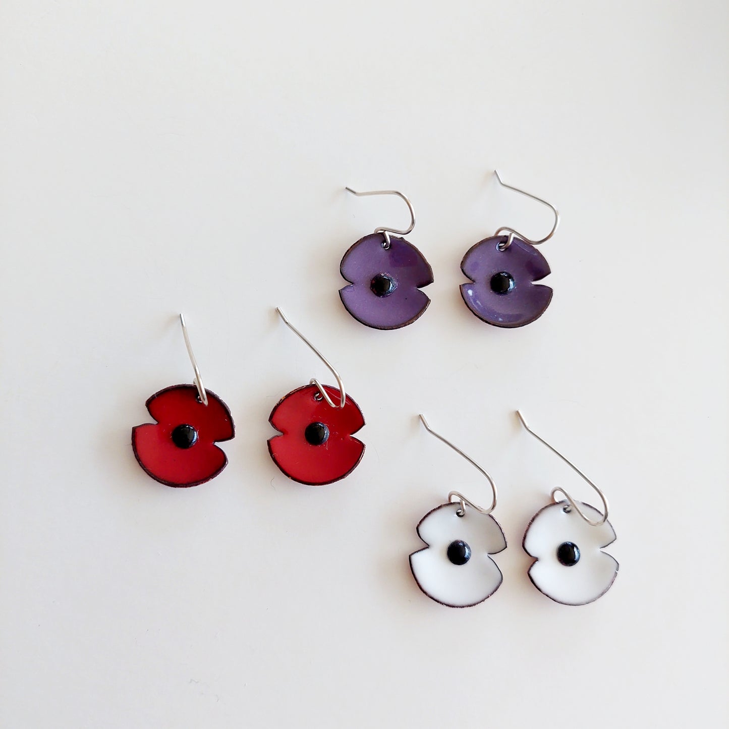 BESTSELLER!! Anzac Range - Red Enamel Poppy Earrings