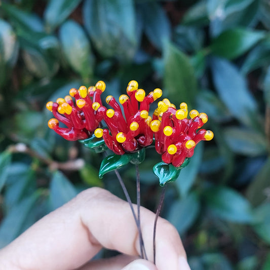 NEW!! Glass Art - Native Flora: Pohutukawa