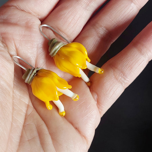 NEW!! Glass Art: Kowhai Earrings