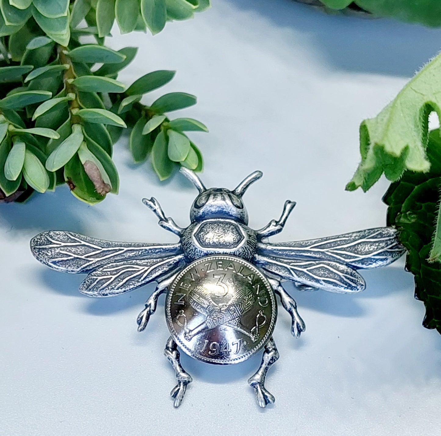 Co Honeybee Brooches with NZ Coins - Wholesale