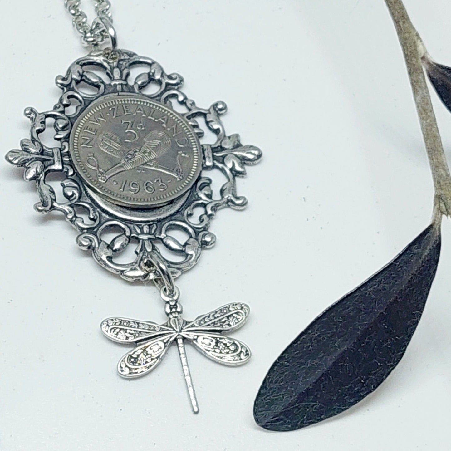 Co Diamond Shaped Garden Frame Pendant with Threepence Coin - Wholesale